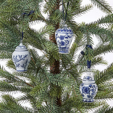 Load image into Gallery viewer, Blue &amp; White Temple Jar Ornament / Place Card Holder
