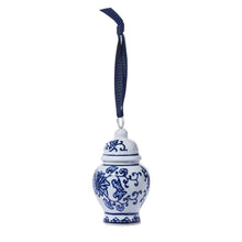 Load image into Gallery viewer, Blue &amp; White Temple Jar Ornament / Place Card Holder
