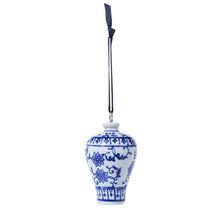 Load image into Gallery viewer, Blue &amp; White Temple Jar Ornament / Place Card Holder
