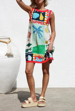Load image into Gallery viewer, Vacation Sleeveless Mini Dress - Multi Print

