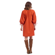 Load image into Gallery viewer, back of Pheebes Button Down Dress Rust
