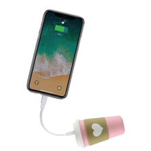 Load image into Gallery viewer, Powerbank Heart Cup plugged into a phone
