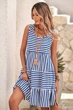 Load image into Gallery viewer, Stripe Sleeveless Loose Fit Mini Dress - Sky Blue
