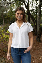 Load image into Gallery viewer, Anna Cotton Linen Blouse in White

