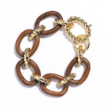 Load image into Gallery viewer, Capucine de Wulf Earth Goddess Link Bracelet - Teak and gold
