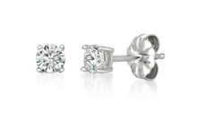 Load image into Gallery viewer, Crislu Round Solitaire Brilliant Stud Earrings Pure Platinum Finish

