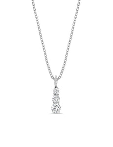 Brilliant Round Graduated With Pave 16'' Extending Necklace Finished in Pure Platinum