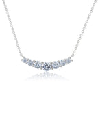 Crislu Brilliant Round 7 Stone Bar 16'' Extending Necklace Finished in Pure Platinum
