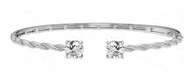 Crislu Evertwined Rope Bangle Finished in Pure Platinum