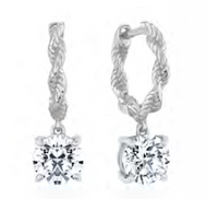 Crislu Evertwined Rope Earrings Finished in Pure Platinum