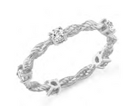 Crislu Evertwined Station Rope Ring Finished in Pure Platinum