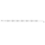 Crislu Embraced Oval Chain Bracelet Finished in Pure Platinum