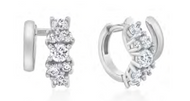 Crislu Flora Cluster Earrings Finished in Pure Platinum