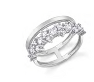 Crislu Flora Cluste Ring Finished in Pure Platinum