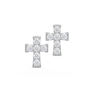 Crislu Cross Stud Earrings - Small