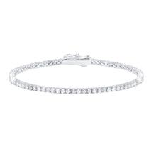 Load image into Gallery viewer, Brilliant Round Cut 2mm Tennis Anklet Finished in Pure Platinum
