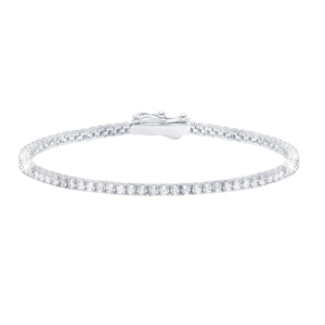 Crislu Brilliant Round Cut 2mm Tennis Anklet Finished in Pure Platinum