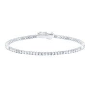 Crislu Brilliant Round Cut 2mm Tennis Anklet Finished in Pure Platinum