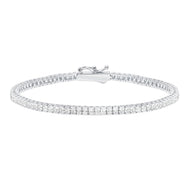Crislu Brilliant Square Princess Cut 2mm Tennis Anklet Finished in Pure Platinum