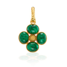 Load image into Gallery viewer, Capucine de Wulf Berry Clover Double Sided Pendant with green petals and bold center
