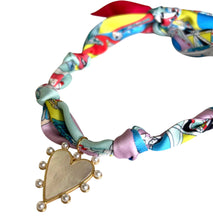 Load image into Gallery viewer, Arbor Scarf Necklace with Pearl Heart

