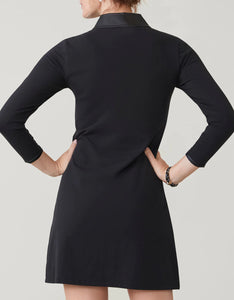 Spartina 449 Nora Half-Zip Dress w/Vegan Leather Black