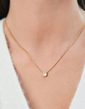 Load image into Gallery viewer, person wearing the Little Lighthouse Necklace Cubic Zirconia 
