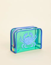 Load image into Gallery viewer, Spartina 449 Iconic Clear Cosmetic Case Blue Crab
