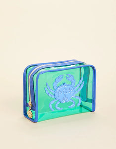Spartina 449 Iconic Clear Cosmetic Case Blue Crab