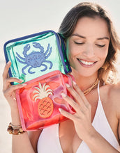 Load image into Gallery viewer, Spartina 449 Iconic Clear Cosmetic Case Blue Crab
