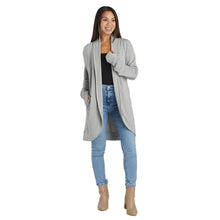Load image into Gallery viewer, Ultra-Dream Cascade Bamboo Cardigan with Bracelet Thumbholes - Heather Grey
