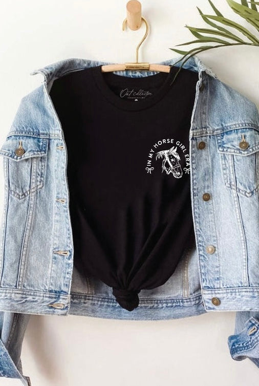 In My Horse Girl Era Black Graphic T-Shirt