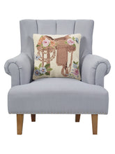 Load image into Gallery viewer, Cowboy Boots &amp; Rose Hook Pillow on a chair
