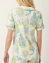 Load image into Gallery viewer, back of the Spartina 449 Short Sleeve Pajama Top Flagler Teal
