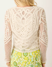 Load image into Gallery viewer, back of Spartina 449 Jordyn Crochet Cardigan Pristine
