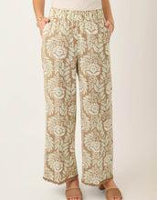 Load image into Gallery viewer, Spartina 449 Resort Fringe Palazzo Pant Seawall Scroll Fawn
