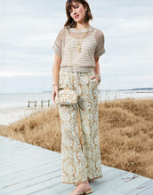 Load image into Gallery viewer, Spartina 449 Resort Fringe Palazzo Pant Seawall Scroll Fawn
