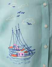 Load image into Gallery viewer, close up of boat embroidery 
