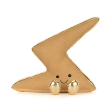 Load image into Gallery viewer, Plush toy shaped like a lightning bolt with a smiling face on a white background
