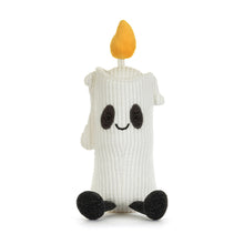 Load image into Gallery viewer, Jellycat Amuseables Flickerty Candle with orange flame black eyes and legs
