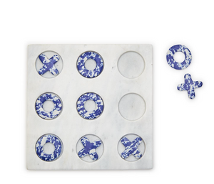 Blue Marble Hand-Crafted Tic-Tac-Toe