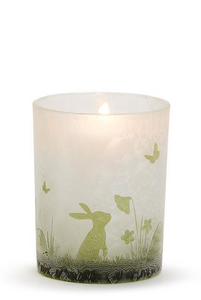Hoppy Easter Bunny Silhouettes Frosted Vase