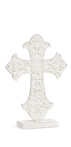 Distressed Cross on Stand