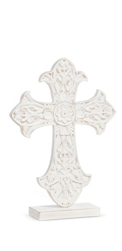 Distressed Cross on Stand