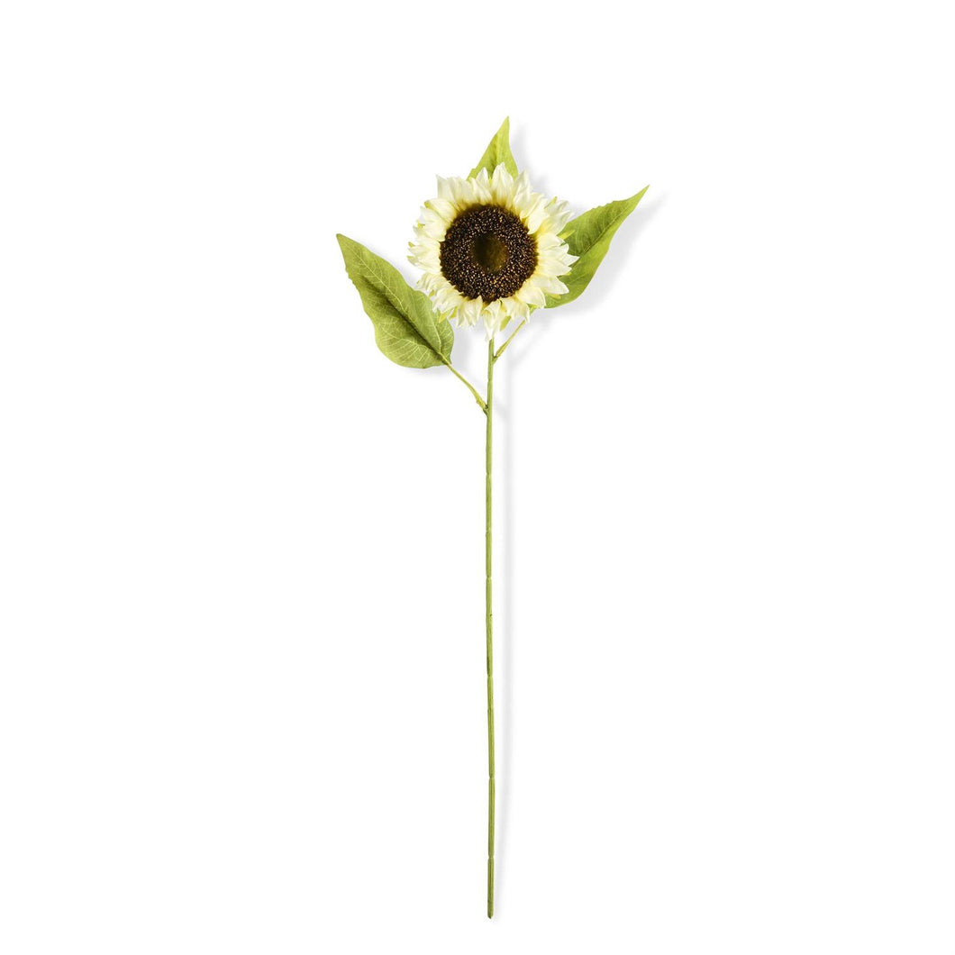 Single Medium Sunflower Stem - Cream - 28
