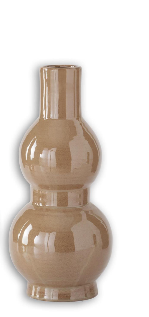 Light Brown Ceramic Double Bubble Vase