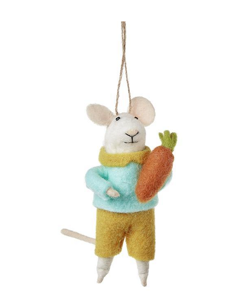 Spring Garden Mouse Hand-Crafted Felt Ornament