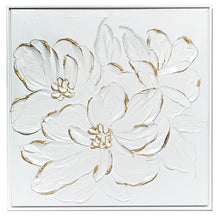 Load image into Gallery viewer, White Florals with Gold Accent Wall Art

