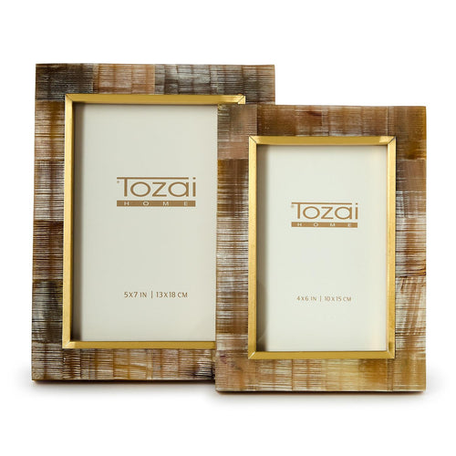 two Chiseled Horn Photo Frames