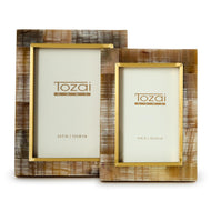 two Chiseled Horn Photo Frames